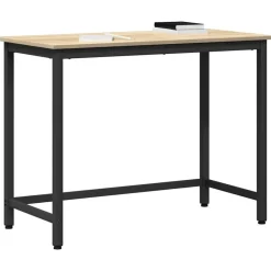 Tafel 80 x 50 x 76,5 cm Engineered hout en staal><noscript><img width=