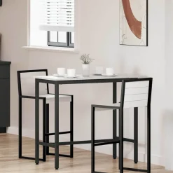 Tafels*vidaXL Tafel 100 x 50 x 91 cm Engineered hout en staal Wit