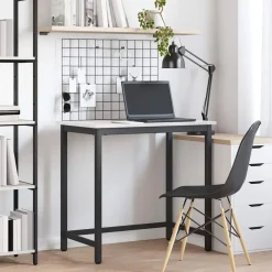 Kantoormeubelen*vidaXL Tafel 80 x 50 x 77 cm Engineered hout en staal Wit