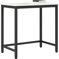 Kantoormeubelen*vidaXL Tafel 80 x 50 x 77 cm Engineered hout en staal Wit