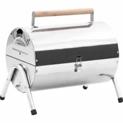 Tafelbarbecue houtskool dubbele roosters roestvrij staal>vidaXL New