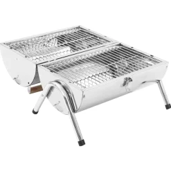 Tafelbarbecue houtskool dubbele roosters roestvrij staal><noscript><img width=