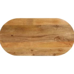 Tafelaccessoires*vidaXL Tafelblad ovaal 80x40x2,5 cm massief mangohout Mangohout (eikenafwerking)