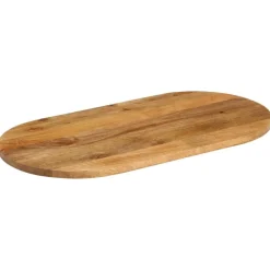 Tafelaccessoires*vidaXL Tafelblad ovaal 80x40x2,5 cm massief mangohout Mangohout (eikenafwerking)