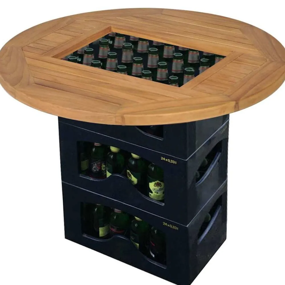 Tafelblad voor bierkrat 70 cm teakhout>vidaXL Hot