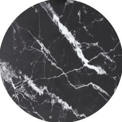 Tafelblad Ø30x0,8 cm gehard glas met marmerontwerp zwart>vidaXL New