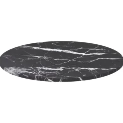 Tafelblad Ø30x0,8 cm gehard glas met marmerontwerp zwart>vidaXL New