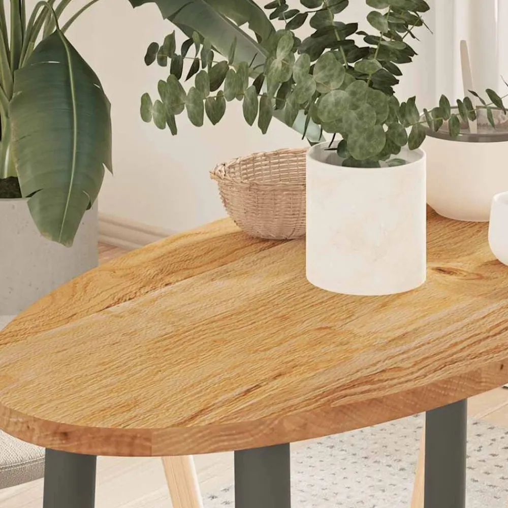 Tafelaccessoires*vidaXL Tafelblad 80x40x2 cm ovaal massief eikenhout Lichtbruin