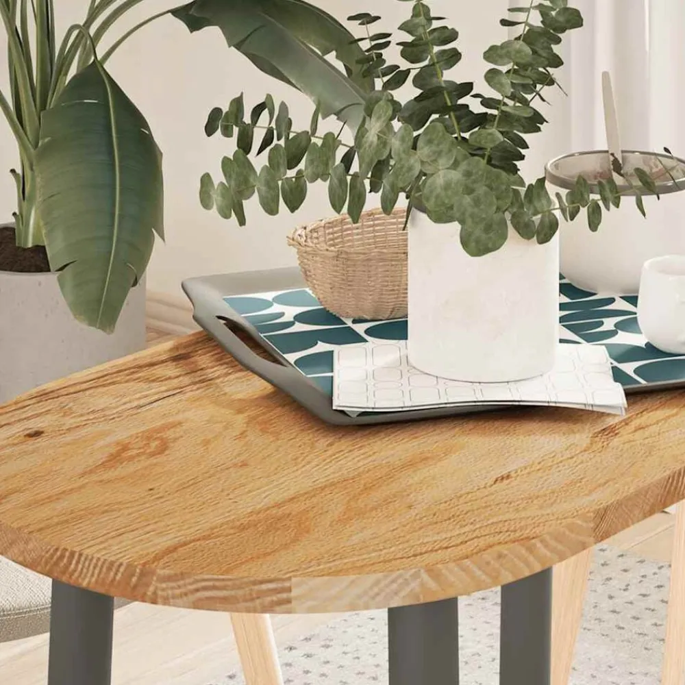 Tafelaccessoires*vidaXL Tafelblad 80x40x2 cm ovaal massief eikenhout Lichtbruin