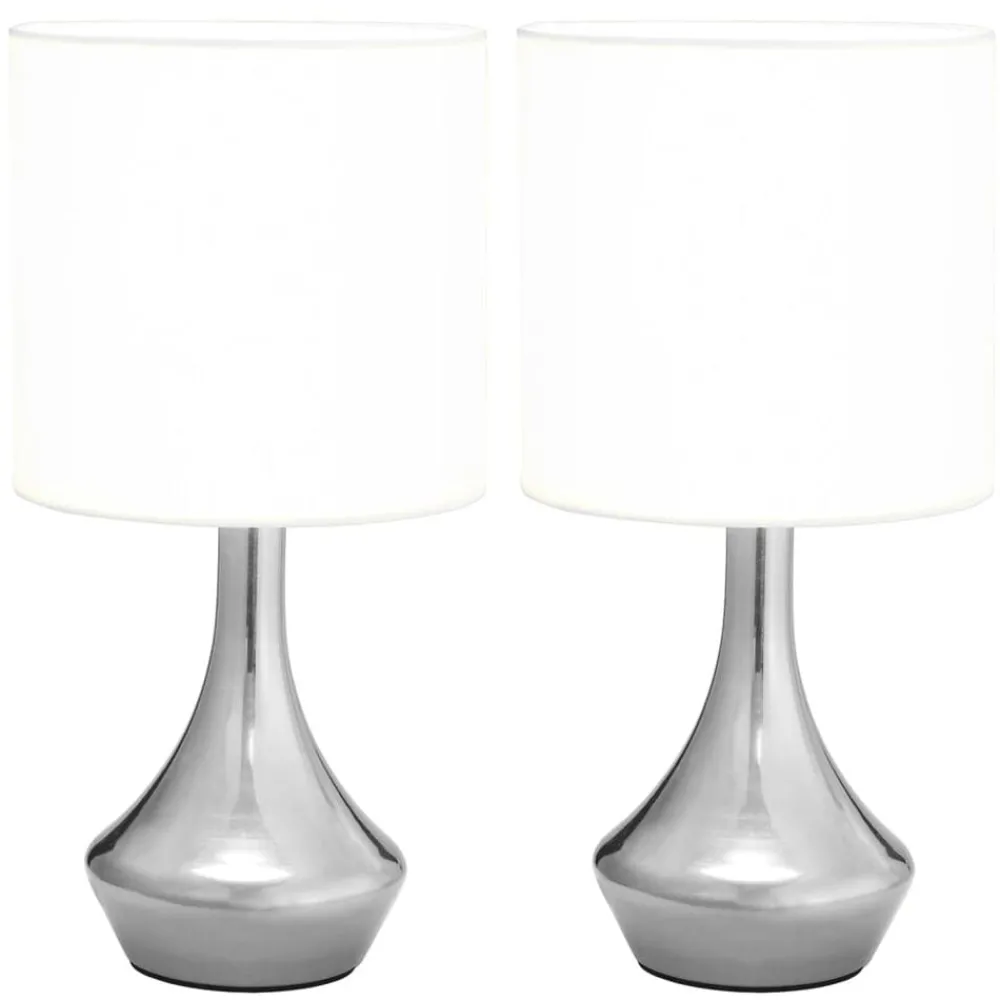 Tafellampen 2 st met aanraakknop E14 wit>vidaXL New