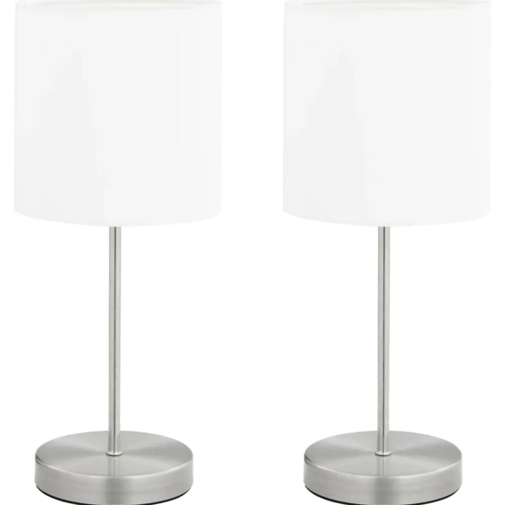 Verlichting*vidaXL Tafellampen 2 st met aanraakknop E14 wit