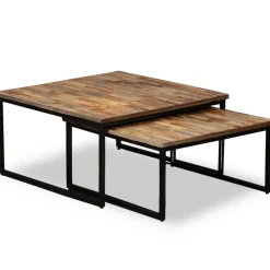Tafeltjesset massief gerecycled teakhout 2-delig>vidaXL Best
