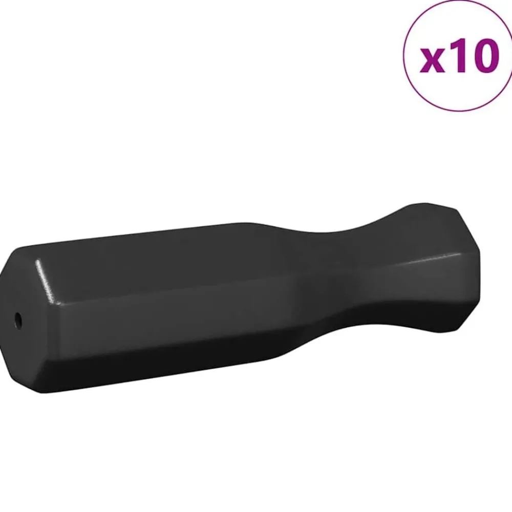 Binnenspelletjes*vidaXL Tafelvoetbalhandvatten 10 pcs Zwart 3,1 x 3,1 x 17,8 cm PP