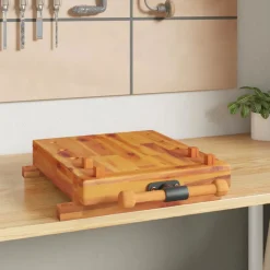 Bouwbeslag*vidaXL Tafelwerkbank met bankschroef 52x44x9,5 cm massief acaciahout