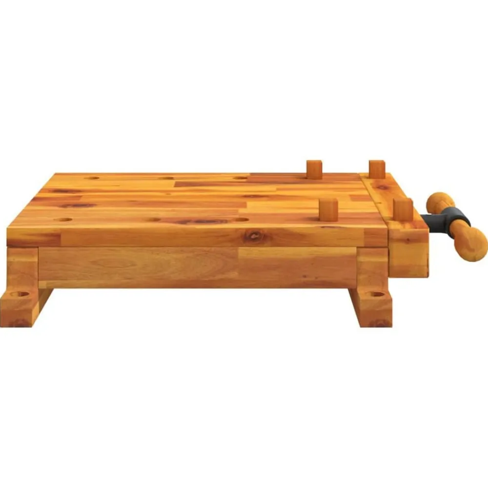 Bouwbeslag*vidaXL Tafelwerkbank met bankschroef 52x44x9,5 cm massief acaciahout