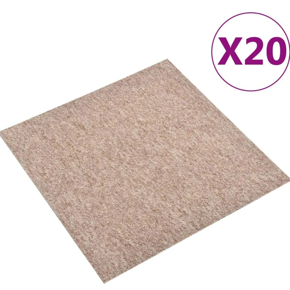 Bouwmaterialen*vidaXL Tapijt 20 pcs 50 x 50 cm 100% Polypropyleen Beige