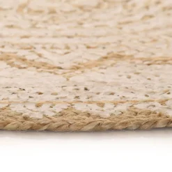 Woon- & Tuinaccessoires*vidaXL Tapijt met print rond 90 cm gevlochten jute