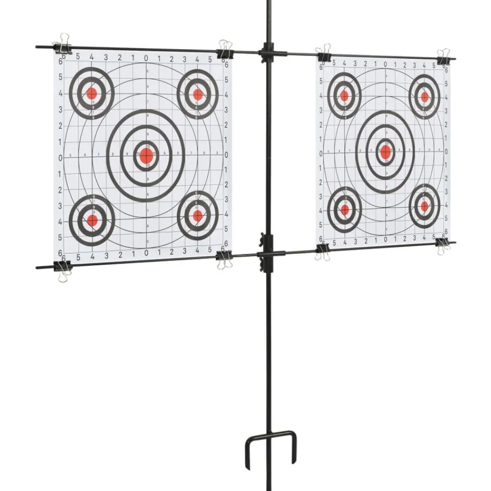 Buitensport*vidaXL Targetkaartstandaard met schietkaarten 78x76 cm staal