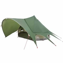 Buitensport*vidaXL Teepee Tent 3-Person met dak en Grijs 312 x 312 x 197 cm Groen
