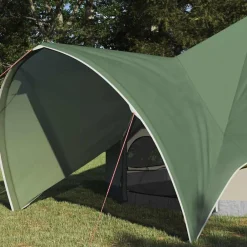 Buitensport*vidaXL Teepee Tent 3-Person met dak en Grijs 312 x 312 x 197 cm Groen