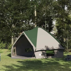 Buitensport*vidaXL Teepee Tent voor 10 Personen en Wit 567 x 470 x 242 cm Groen