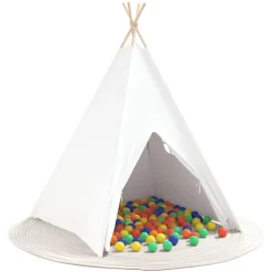 Teepee Tent Wit 120 x 120 x 150 cm Stof en Plastic><noscript><img width=
