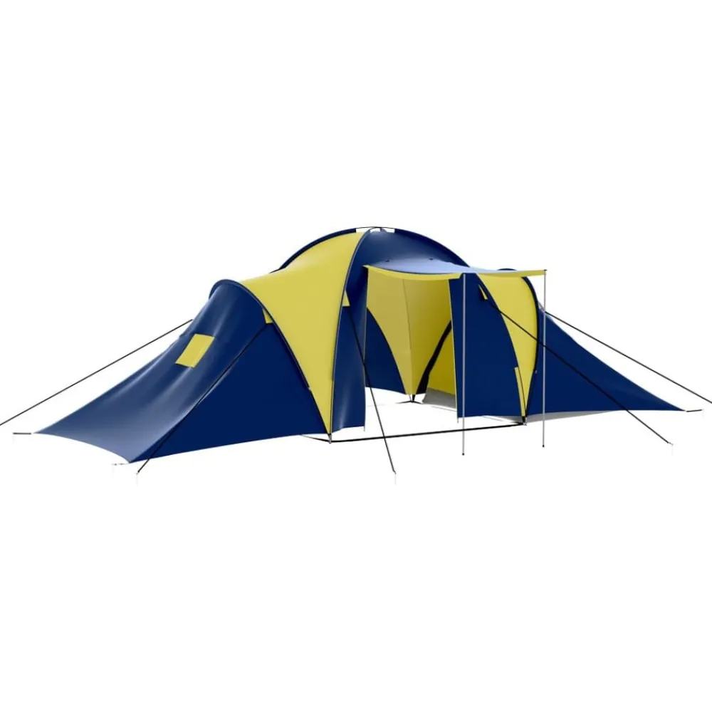 Buitensport*vidaXL Tent 9-persoons polyester Blauw en geel