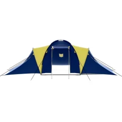 Buitensport*vidaXL Tent 9-persoons polyester Blauw en geel