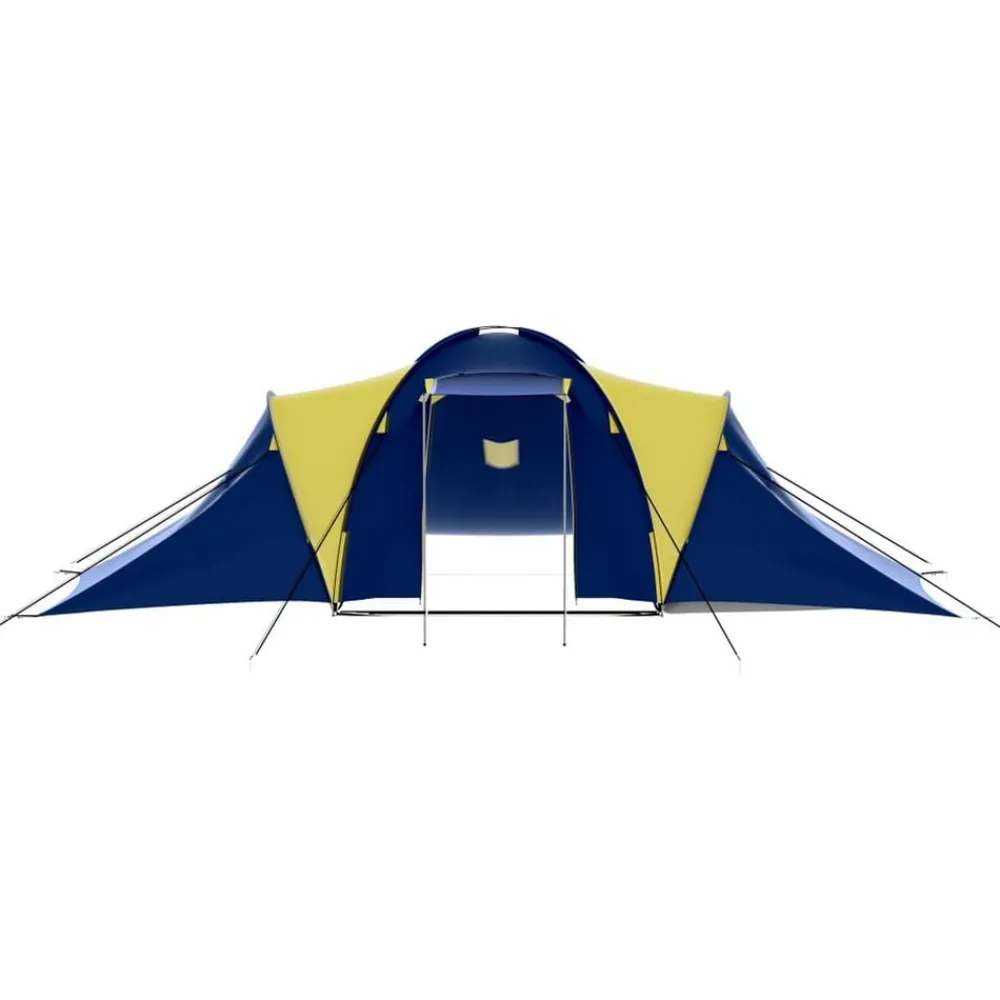 Buitensport*vidaXL Tent 9-persoons polyester Blauw en geel