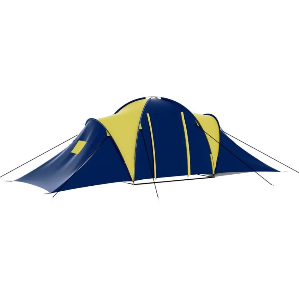 Buitensport*vidaXL Tent 9-persoons polyester Blauw en geel