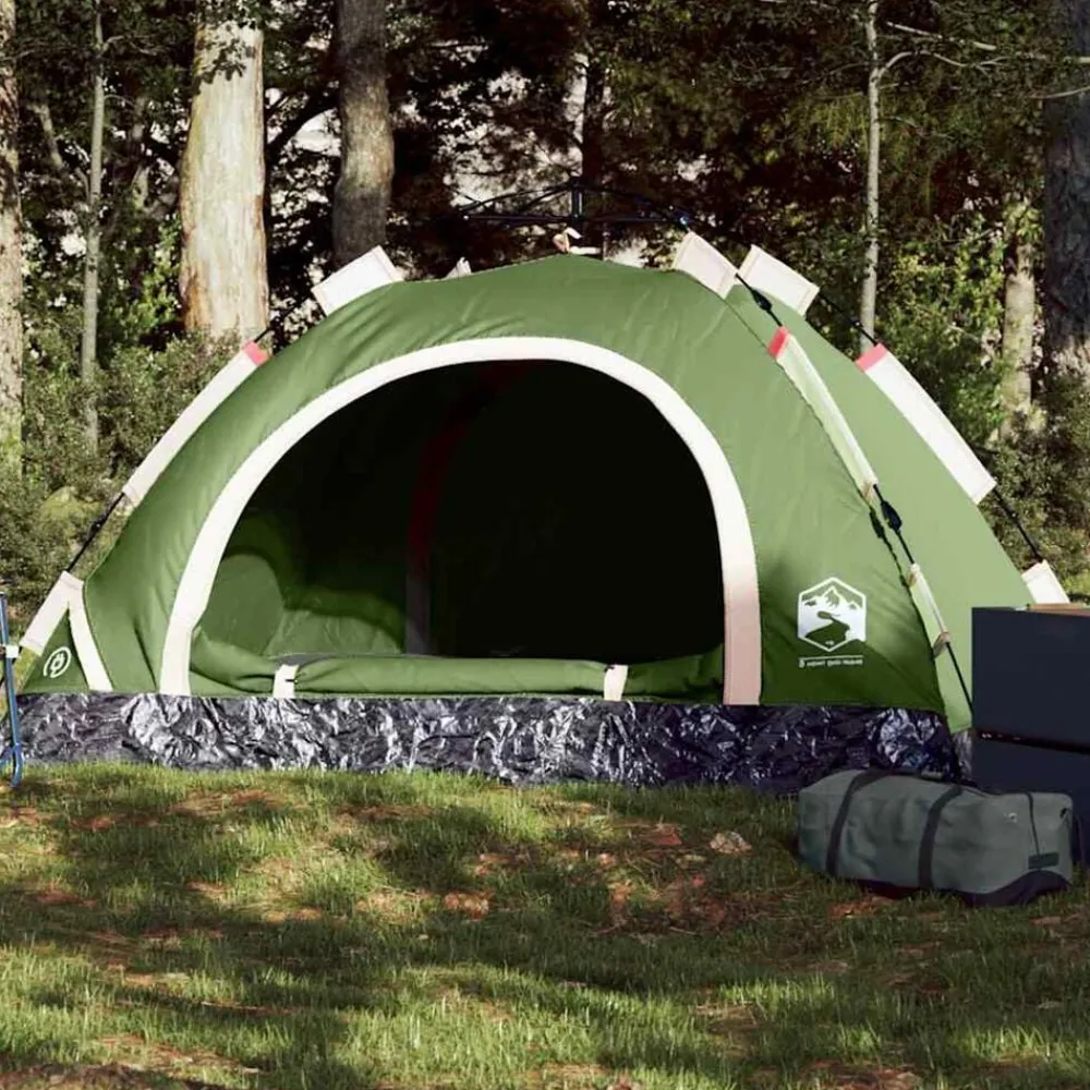 Buitensport*vidaXL Tent 2-persoons snelontgrendeling Groen
