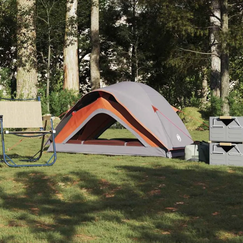 Buitensport*vidaXL Tent 1-persoons waterdicht Grijs en oranje