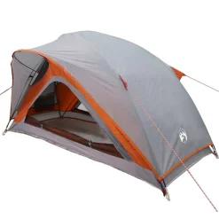 Buitensport*vidaXL Tent 1-persoons waterdicht Grijs en oranje