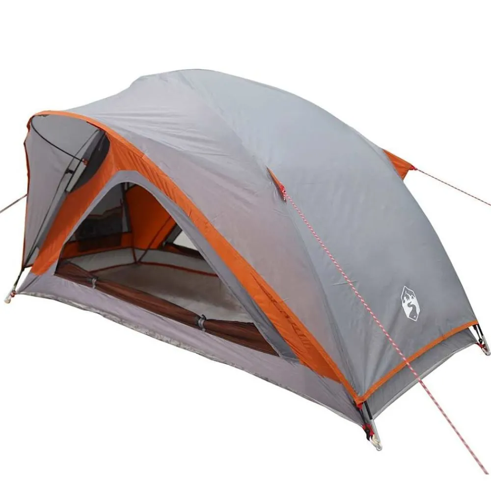 Buitensport*vidaXL Tent 1-persoons waterdicht Grijs en oranje