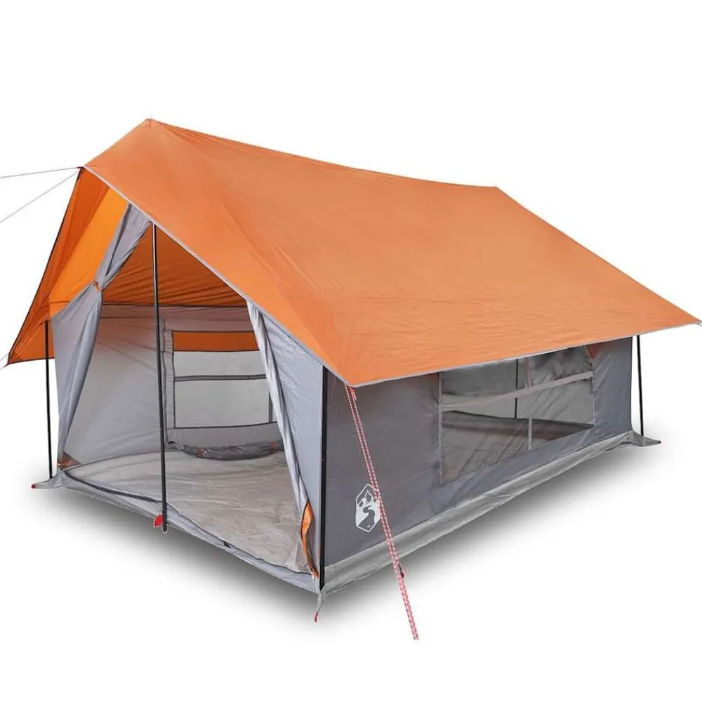 Buitensport*vidaXL Tent 5-persoons waterdicht Grijs en oranje