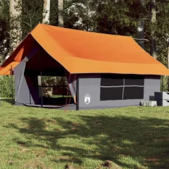 Buitensport*vidaXL Tent 5-persoons waterdicht Grijs en oranje