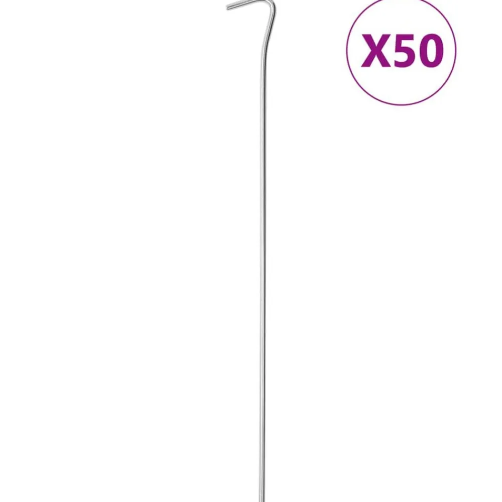 Buitensport*vidaXL Tentharingen 50 st Ø4 mm 30 cm gegalvaniseerd staal