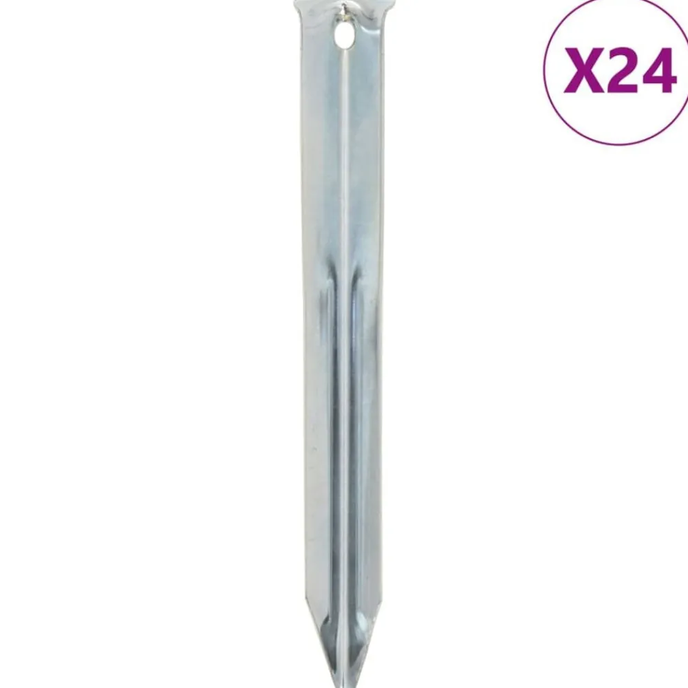 Buitensport*vidaXL Tentharingen 24 st Ø20 mm 17 cm gegalvaniseerd staal
