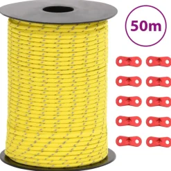 Tentscheerlijn met reflecterende strips en spanners 50 m 3 mm>vidaXL New