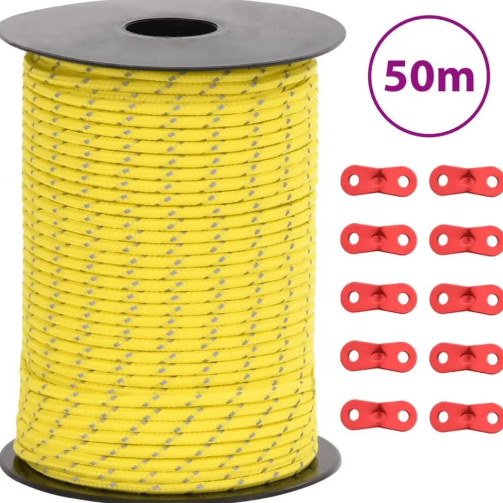 Tentscheerlijn met reflecterende strips en spanners 50 m 3 mm>vidaXL New