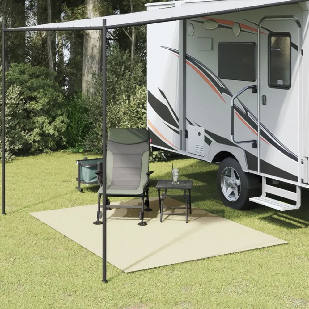 Buitensport*vidaXL Tenttapijt 4x2 m crèmekleurig Crème