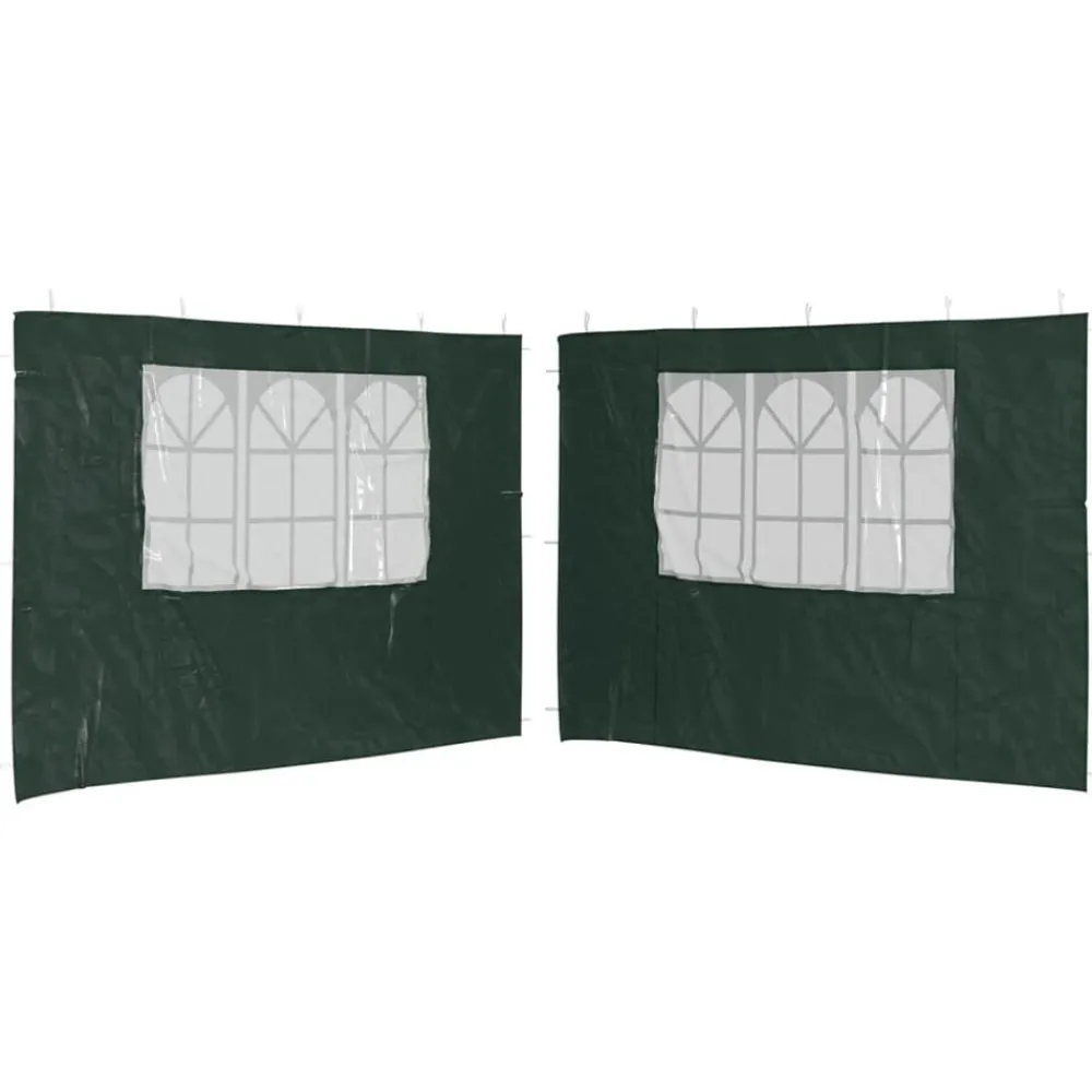 Tuin & Gazon*vidaXL Tentwanden met raam PE 2 st Groen