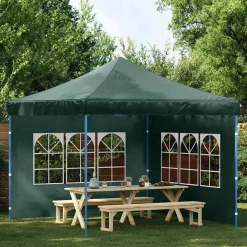 Tuin & Gazon*vidaXL Tentwanden met raam PE 2 st Groen