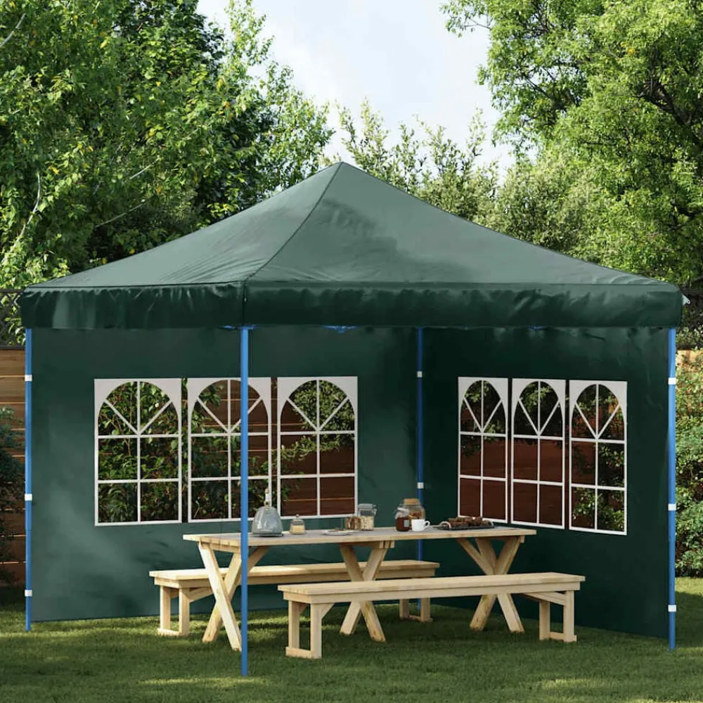 Tuin & Gazon*vidaXL Tentwanden met raam PE 2 st Groen