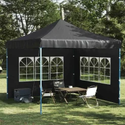 Tuin & Gazon*vidaXL Tentwanden met raam PE 2 st Antraciet