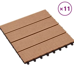 Huishoudelijke Benodigdheden*vidaXL Terras Tegel 11 pcs Teakhout 30 x 30 cm WPC Teakkleur