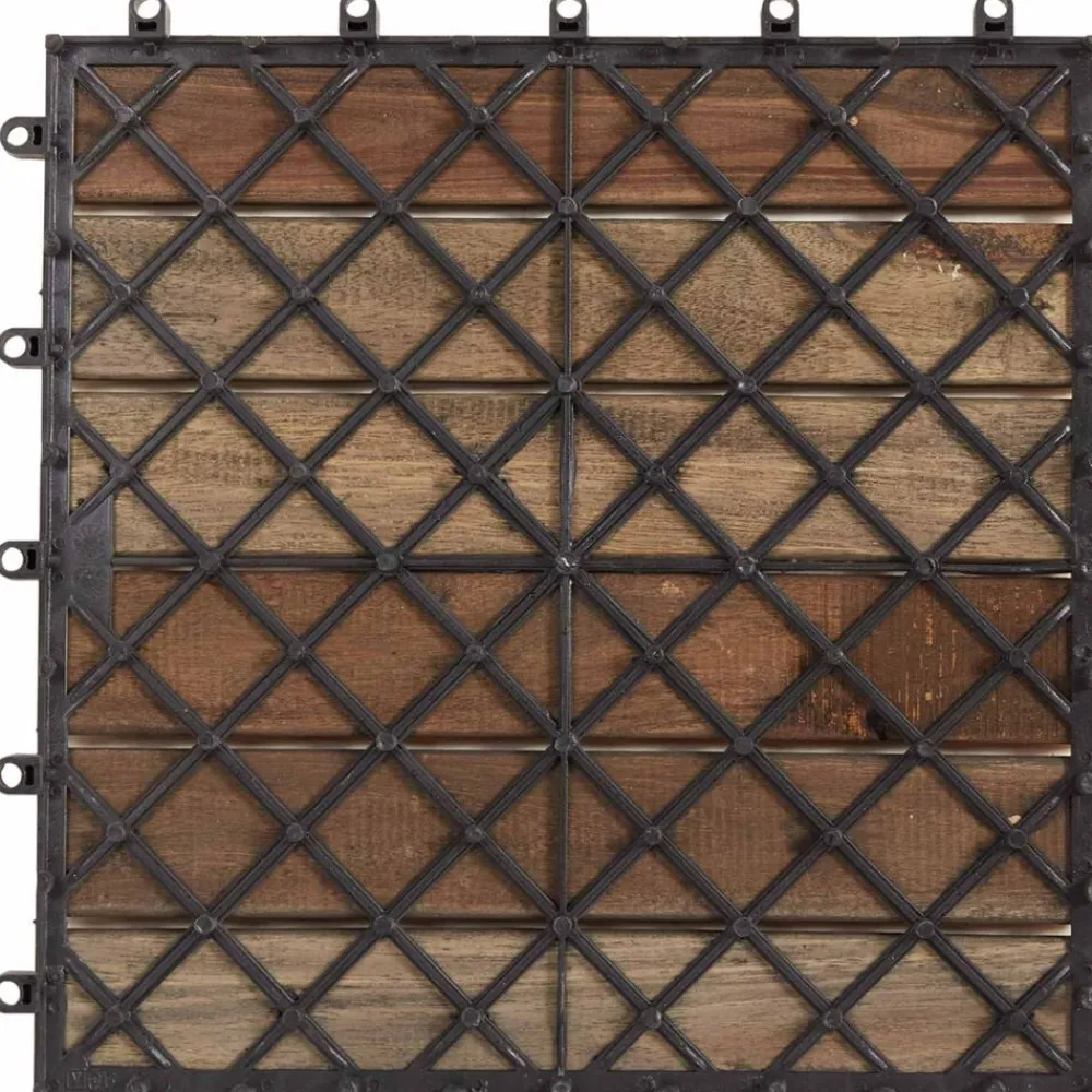 Terras Tegel 10 pcs 30 x 30 cm Acacia Hardhout>vidaXL Clearance