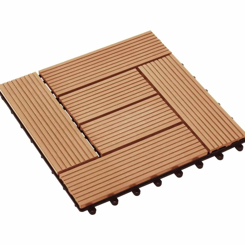 Terras Tegel 11 pcs Teakhout 30 x 30 cm WPC>vidaXL Best
