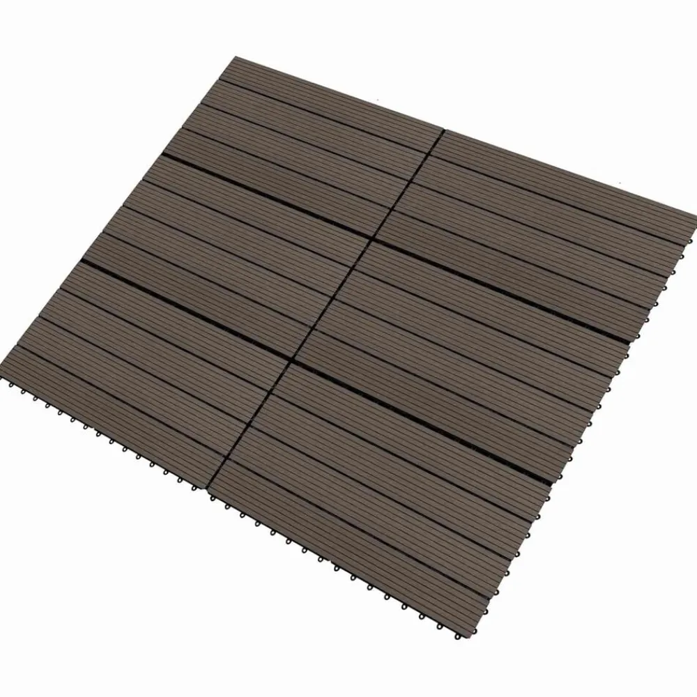 Bouwmaterialen*vidaXL Terras Tegel 6 pcs 60 x 30 cm WPC Donkerbruin