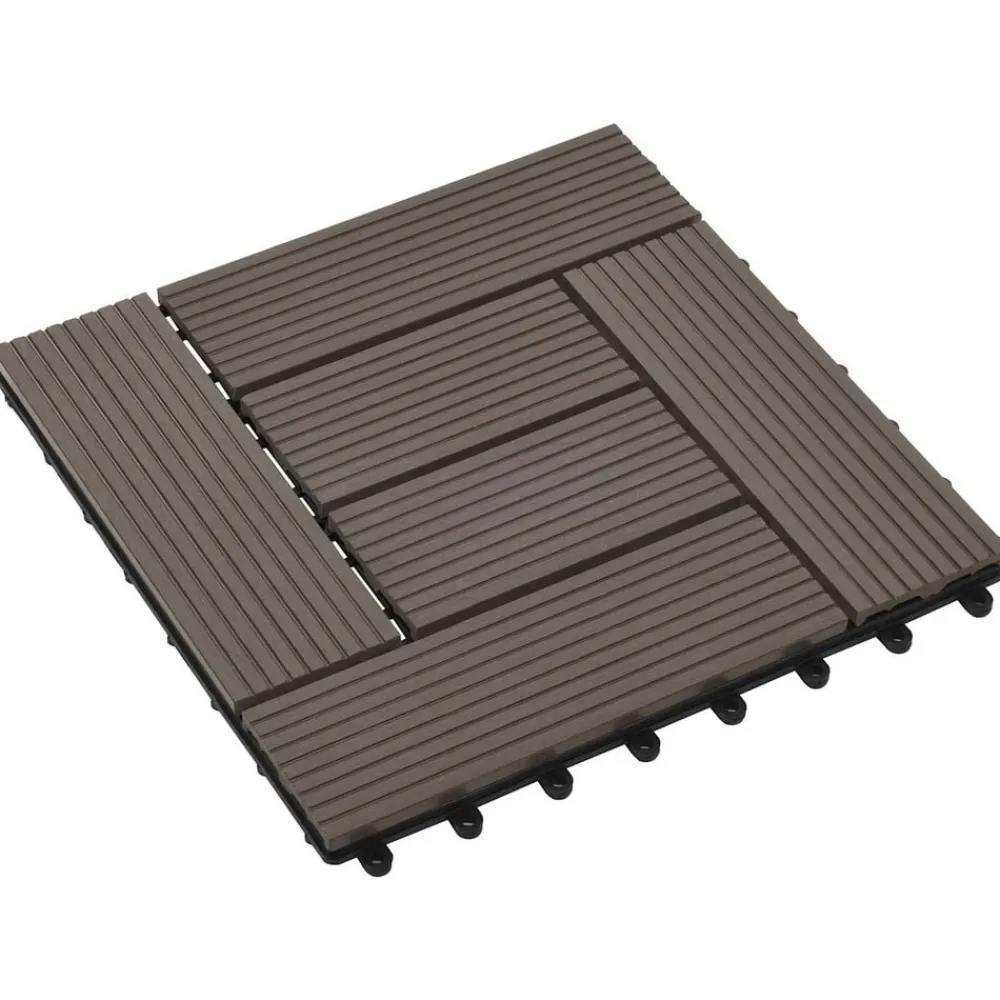 Huishoudelijke Benodigdheden*vidaXL Terras Tegel 11 pcs 30 x 30 cm WPC Donkerbruin